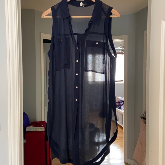 Sheer Long tank Blouse - Picture 1 of 3